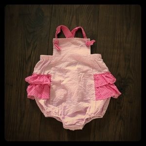 Monday’s Child seersucker bubble romper